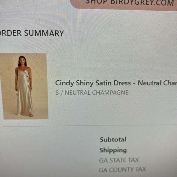 EUC - Birdy Grey Gold Satin Bridesmaids Dress Size Small - Picture 2 of 2